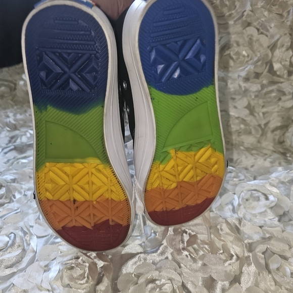 Rainbow Canvas Converse Style High Top | Rainbow Sole Size 4=36 - Picture 8 of 13
